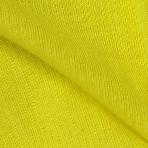Polyester Stretch Rib Knit Fabric, 160 gsm, 140 cm — Yellow