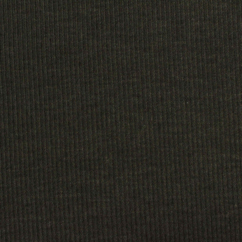 Dark Olive Marl Rib Knit, Poly-Cotton