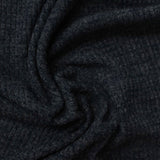 Dark Grey Marl Rib Knit, Viscose-Poly
