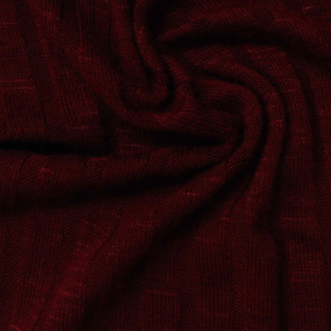 Viscose Polyester Stretch Rib Knit Fabric, 188 gsm, 160 cm — Red