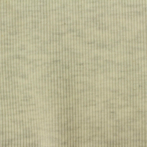 Light Grey Heathered-Marl Rib Knit, Cotton-Poly, 370 gsm