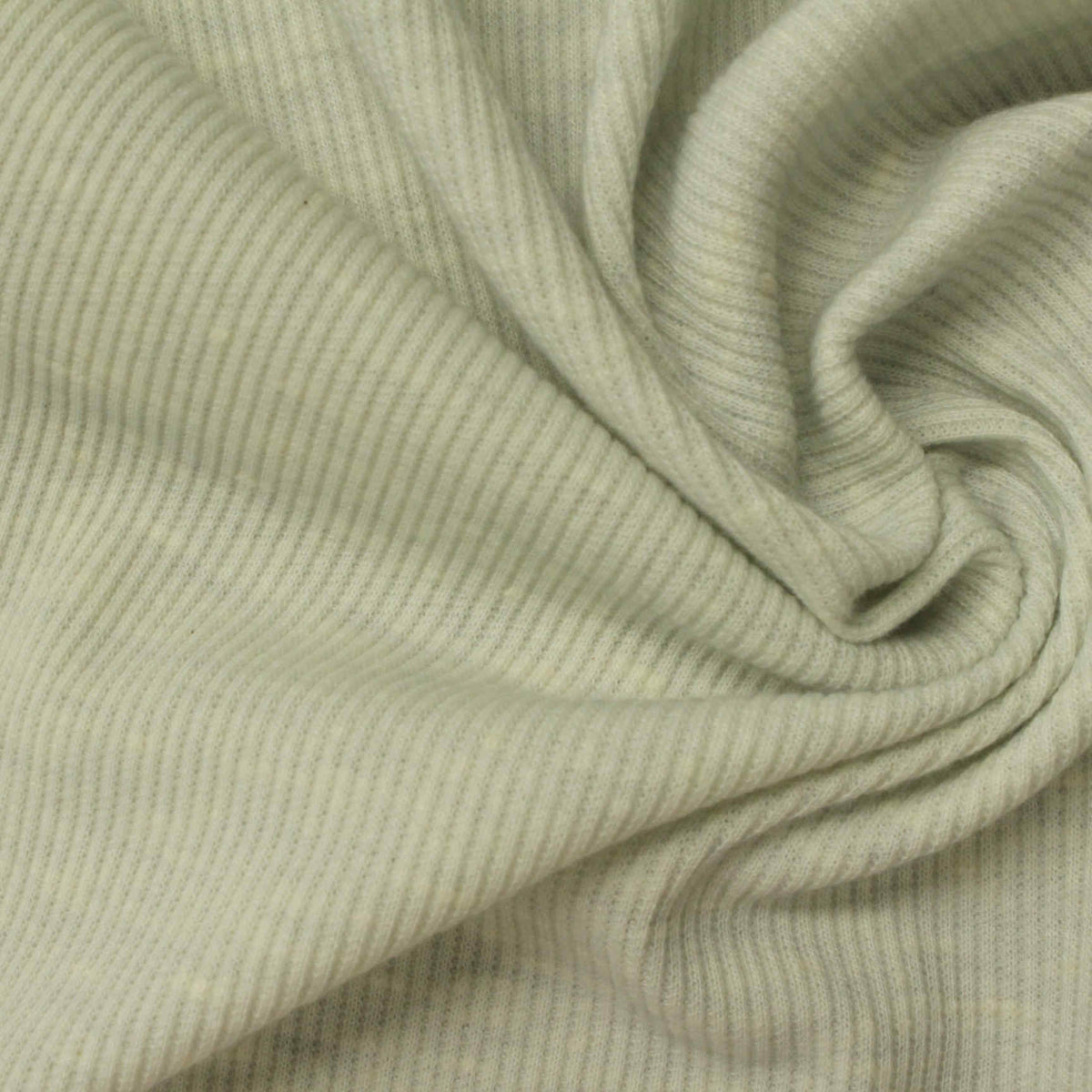 Polyester Cotton Stretch Rib Knit Fabric, 242 gsm, 115 cm — Green