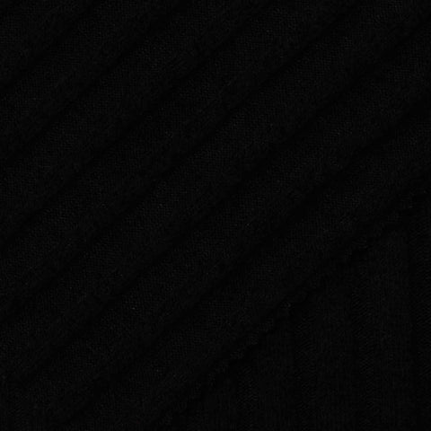 Viscose Polyester Stretch Rib Knit Fabric, 230 gsm, 145 cm — Black