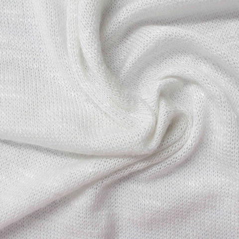 Viscose Polyester Stretch Chunky Knit Fabric, 195 gsm, 142 cm — White