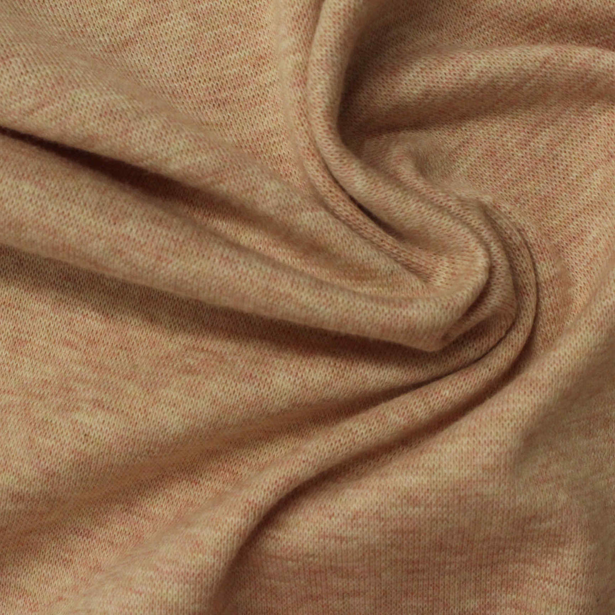Peach Marl Rib Knit, Cotton-Poly
