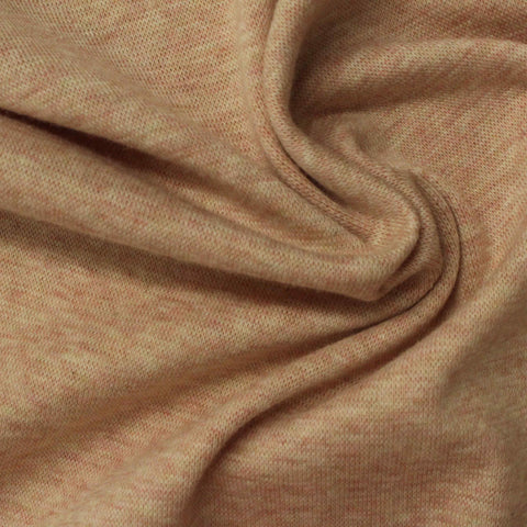 Peach Marl Rib Knit, Cotton-Poly