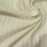 Polyester Cotton Rib Knit Fabric, 152 gsm, 160 cm — White