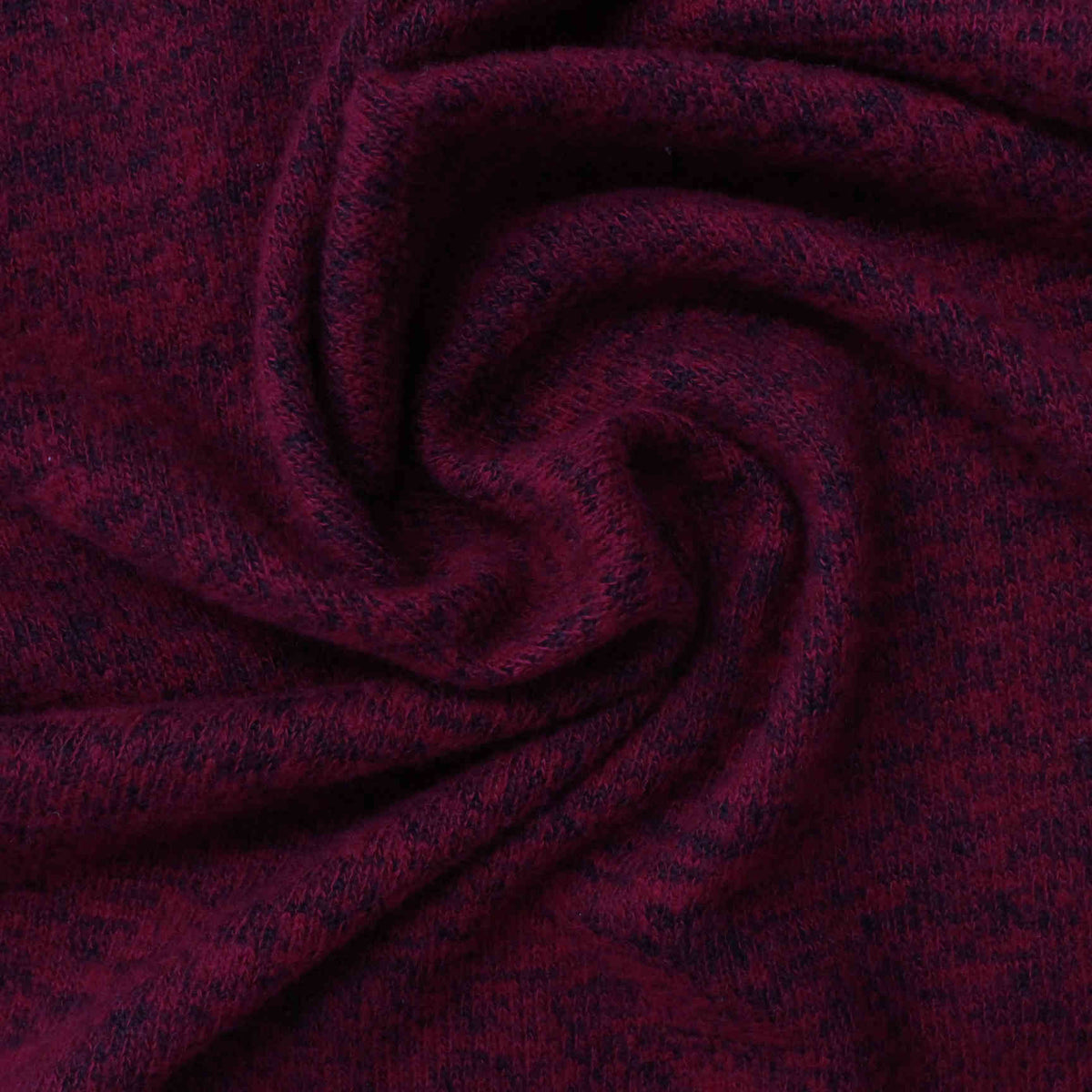 Burgundy Marl Chunky Knit, Viscose-Poly, 200 gsm