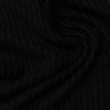 Viscose Stretch Rib Knit Fabric, 146 gsm, 180 cm — Black