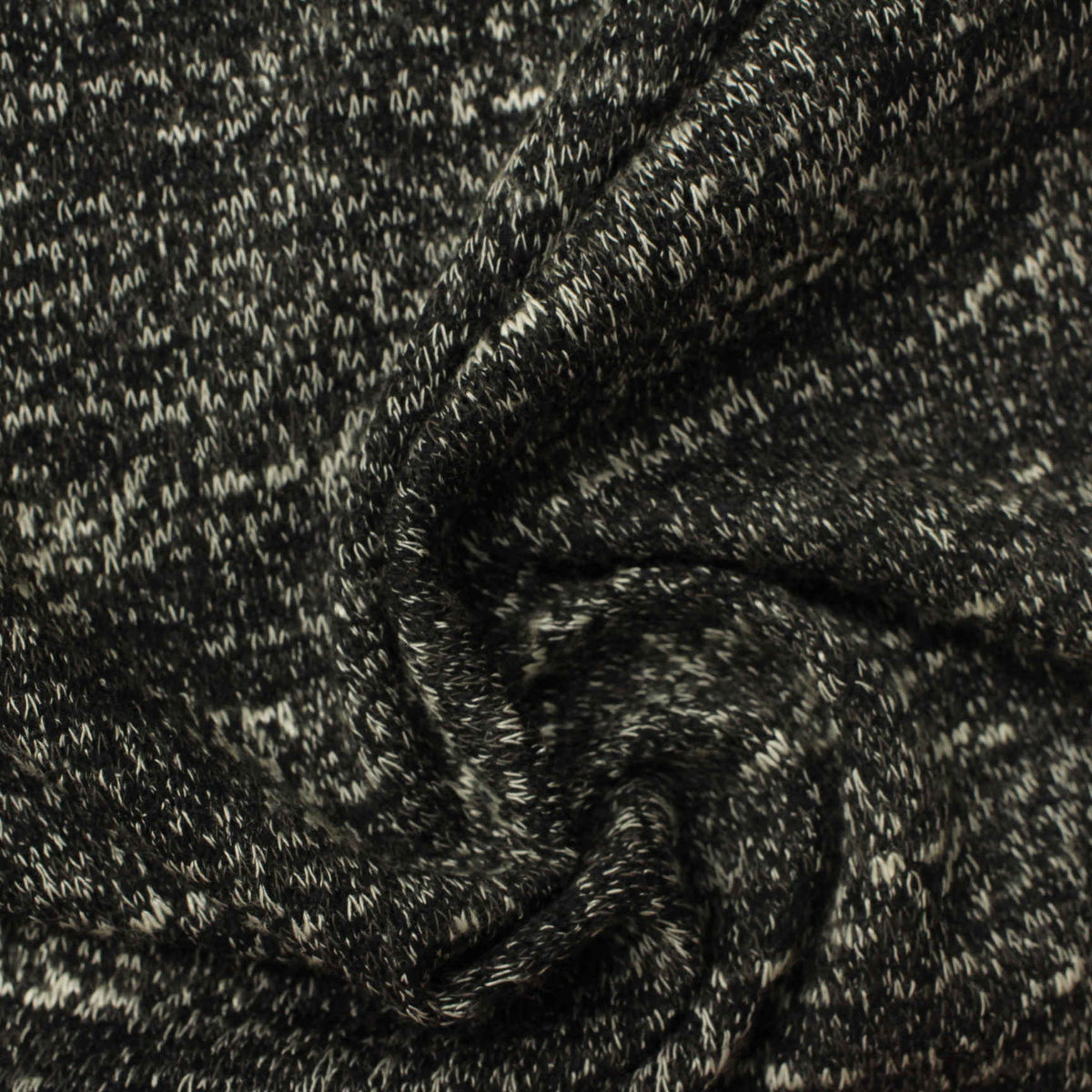 Black Marl Chunky Knit, Poly-Viscose, 195 gsm