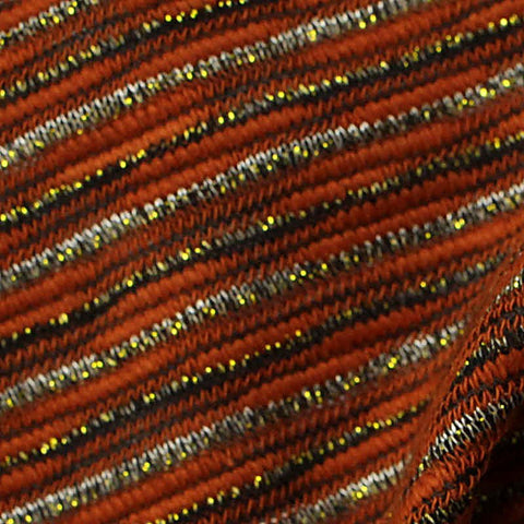 Orange Horizontal-Stripe Chunky Knit, Cotton-Poly