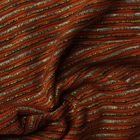 Orange Horizontal-Stripe Chunky Knit, Cotton-Poly