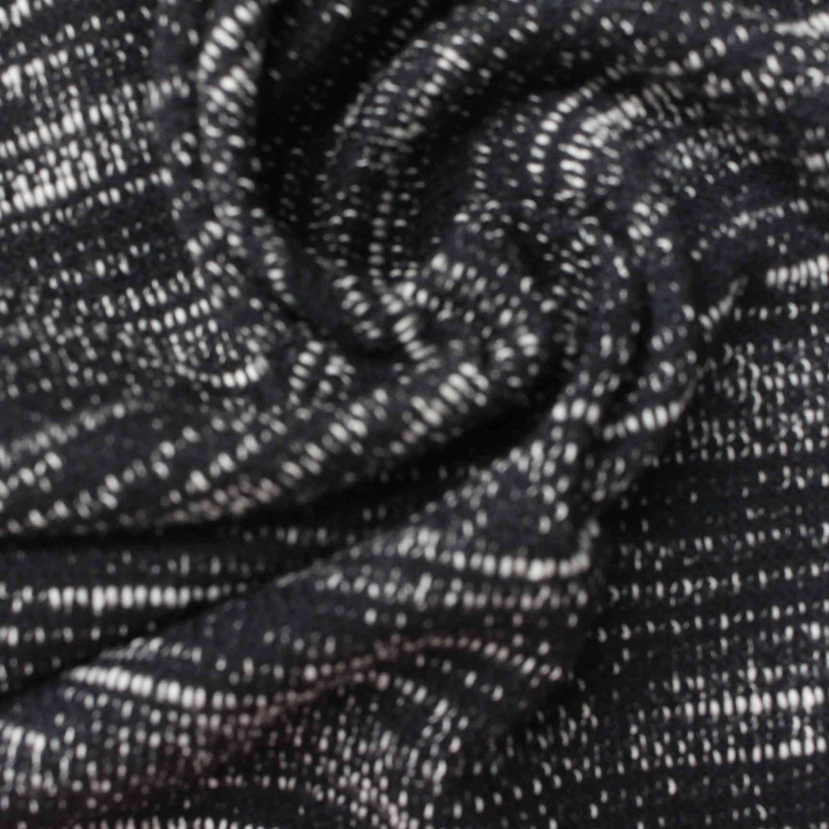 Black Marl Chunky Knit, Cotton-Poly, 290 gsm