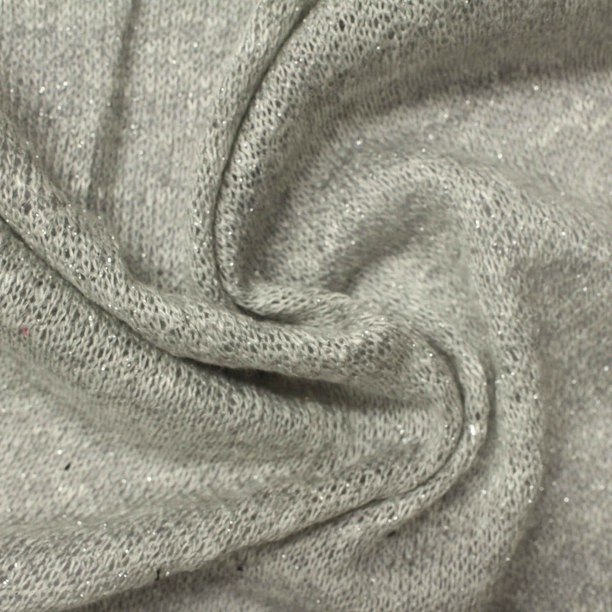 Viscose Metallic Chunky Knit Fabric, 185 gsm, 170 cm — Grey