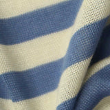 Blue Horizontal-Stripe Chunky Knit, Viscose-Poly — texture