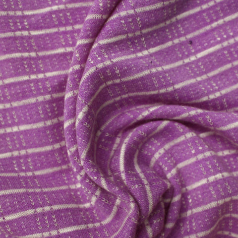 Purple Horizontal-Stripe Jacquard, Poly-Viscose