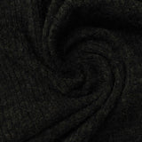 Dark Grey Heathered-Marl Rib Knit, Poly-Viscose