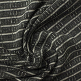 Dark Grey Textured-Stripe Jacquard, Poly-Viscose