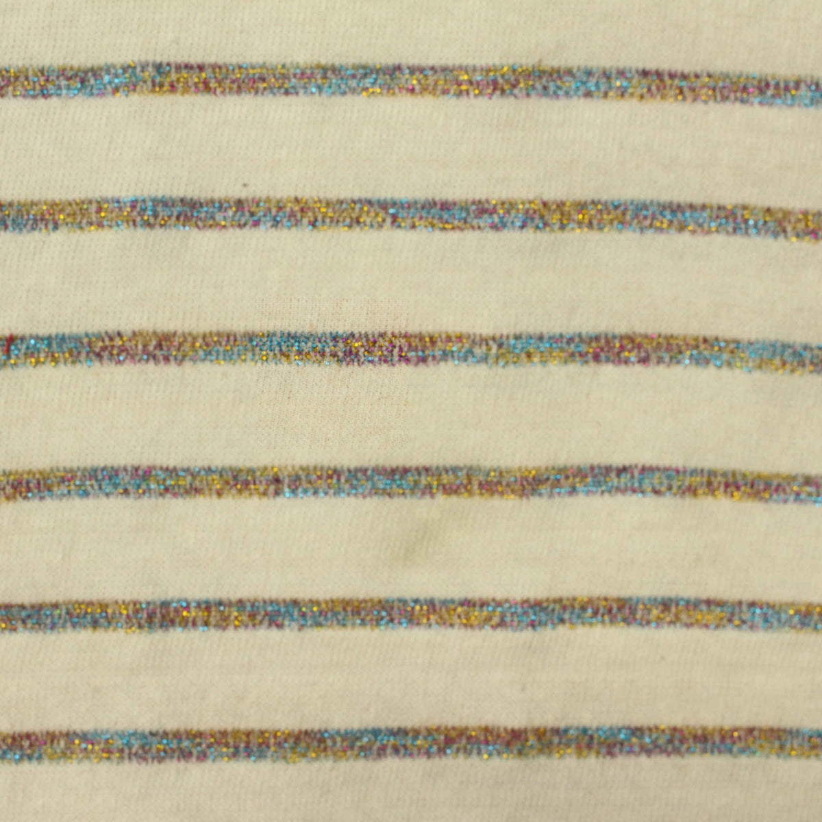 White Glitter-Stripe Jersey Knit, Cotton