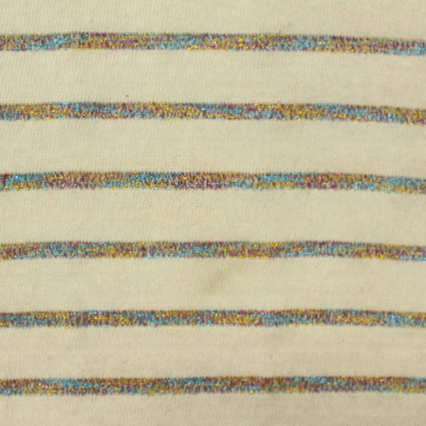White Glitter-Stripe Jersey Knit, Cotton