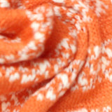 Orange Horizontal-Band Chunky Knit, Poly-Cotton — texture