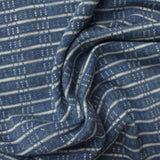 Blue Horizontal-Stripe Jacquard, Poly-Viscose