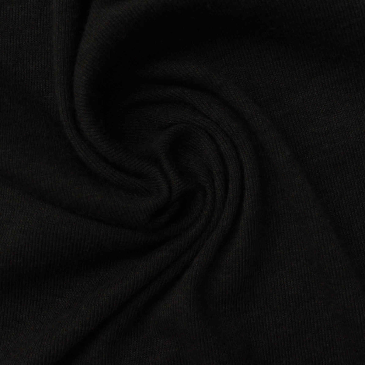 Rib Knit Fabric, 173 gsm, 180 cm — Black
