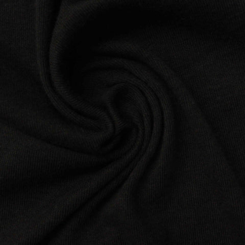 Rib Knit Fabric, 173 gsm, 180 cm — Black