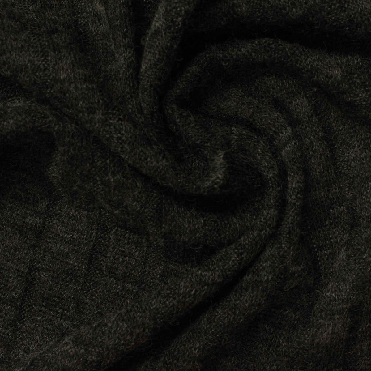 Dark Grey Marl Rib Knit, 156 gsm