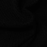100% Polyester Rib Knit Fabric, 200 gsm, 155 cm — Black