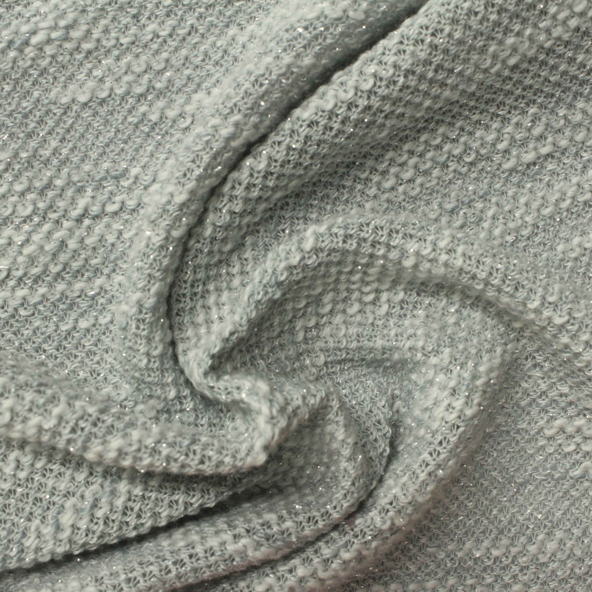 Light Blue-Grey Marl Chunky Knit, Poly-Cotton