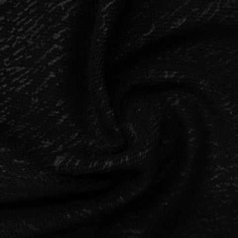 Black Marl French Terry, Poly-Cotton, 260 gsm