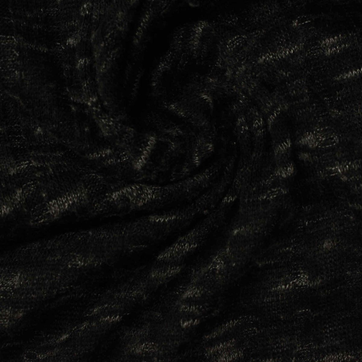 Dark Grey Marl Rib Knit, Polyester, 154 gsm