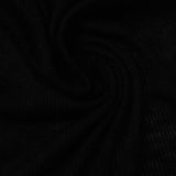 100% Viscose Rib Knit Fabric, 109 gsm, 150 cm — Black
