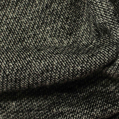 Black Marl French Terry, Cotton-Poly, 305 gsm