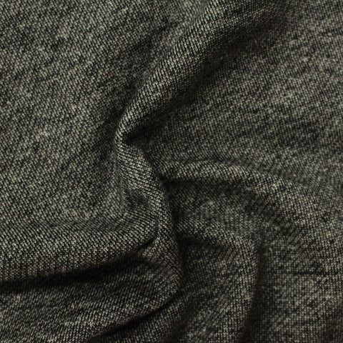 Black Marl French Terry, Cotton-Poly, 305 gsm