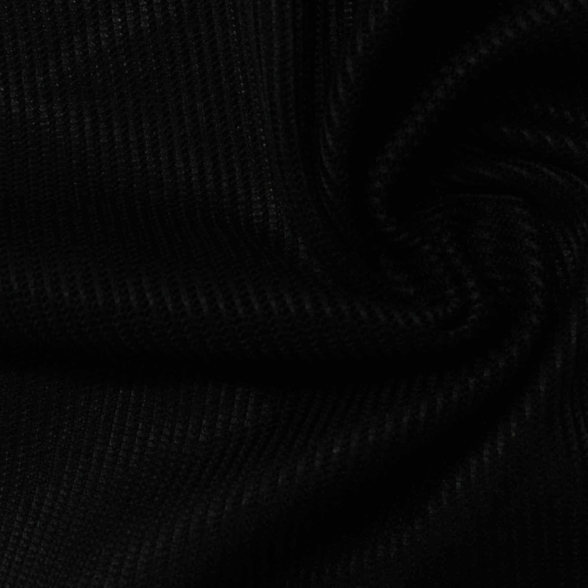 Black Rib Knit, Cotton-Poly