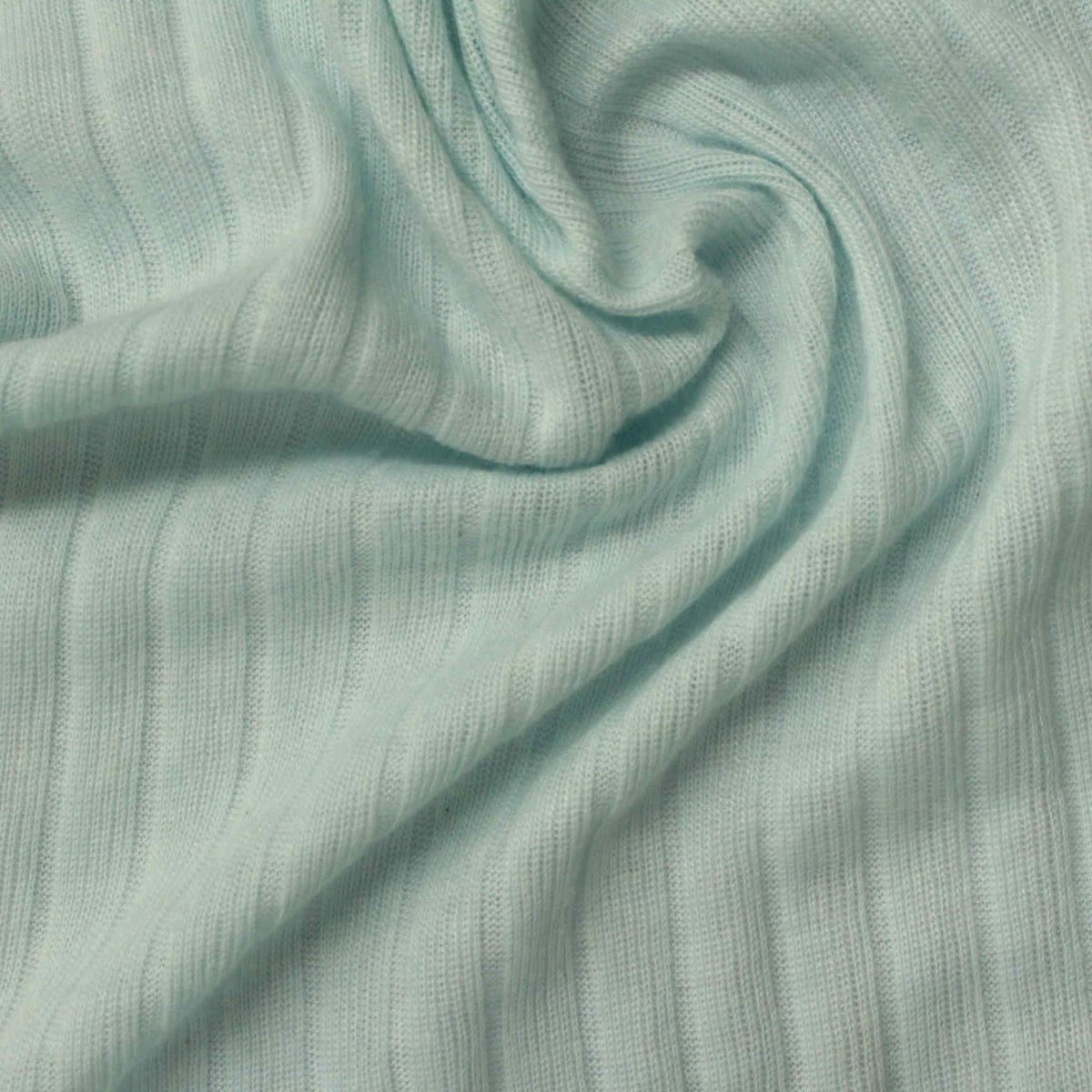 Polyester Cotton Rib Knit Fabric, 160 gsm, 180 cm — Blue
