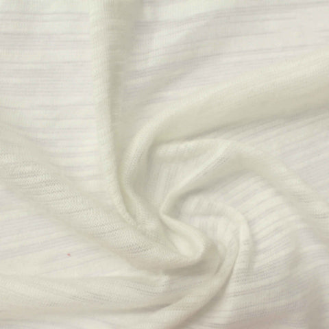 Slub Polyester Cotton Jersey Knit Fabric, 105 gsm, 160 cm — White