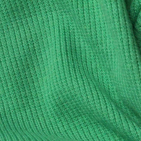 Bright Green Rib Knit, Poly-Cotton