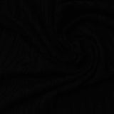 Viscose Stretch Rib Knit Fabric, 180 gsm, 155 cm — Black