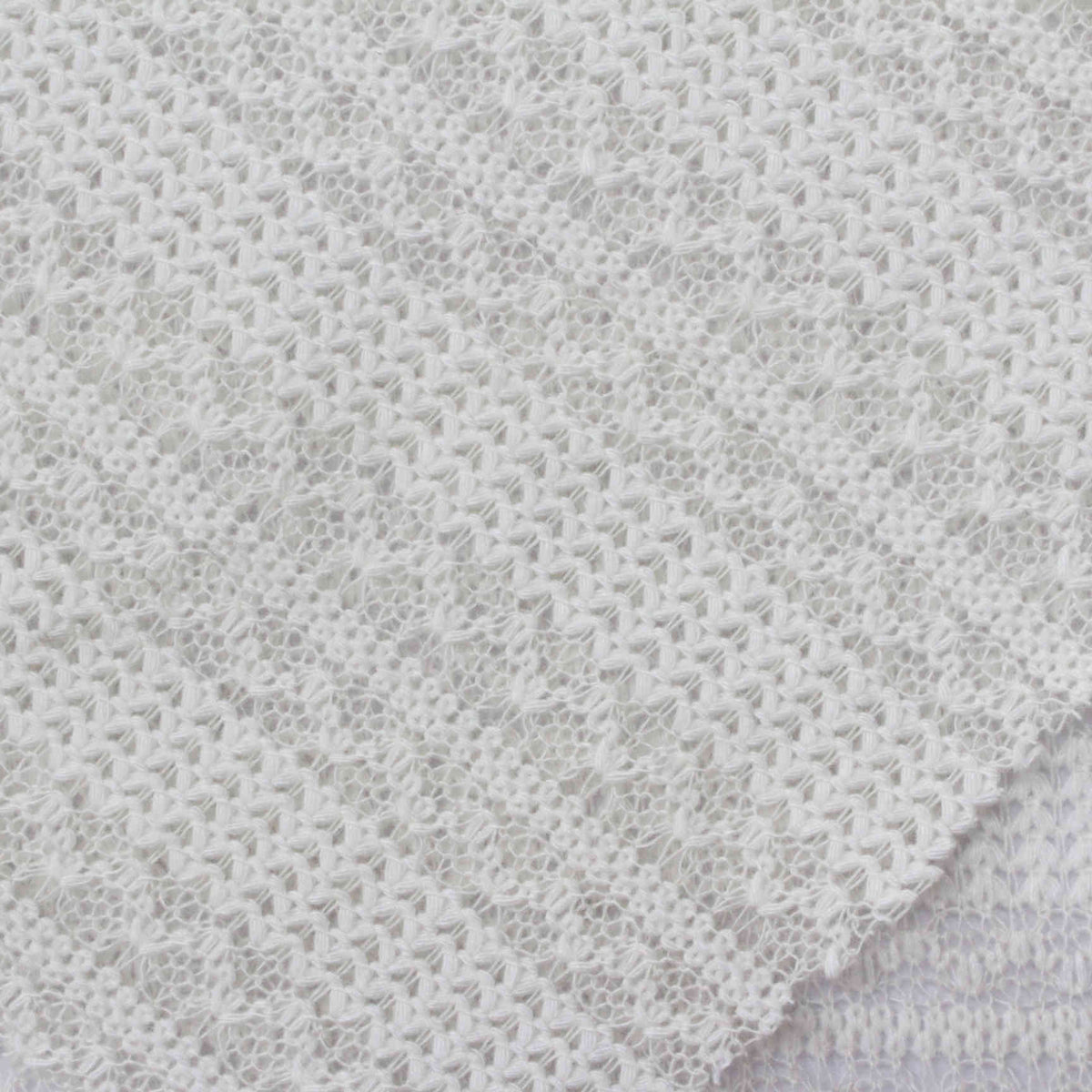 White Openwork Chunky Knit, Polyester, 140 gsm