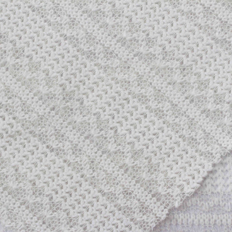 White Openwork Chunky Knit, Polyester, 140 gsm