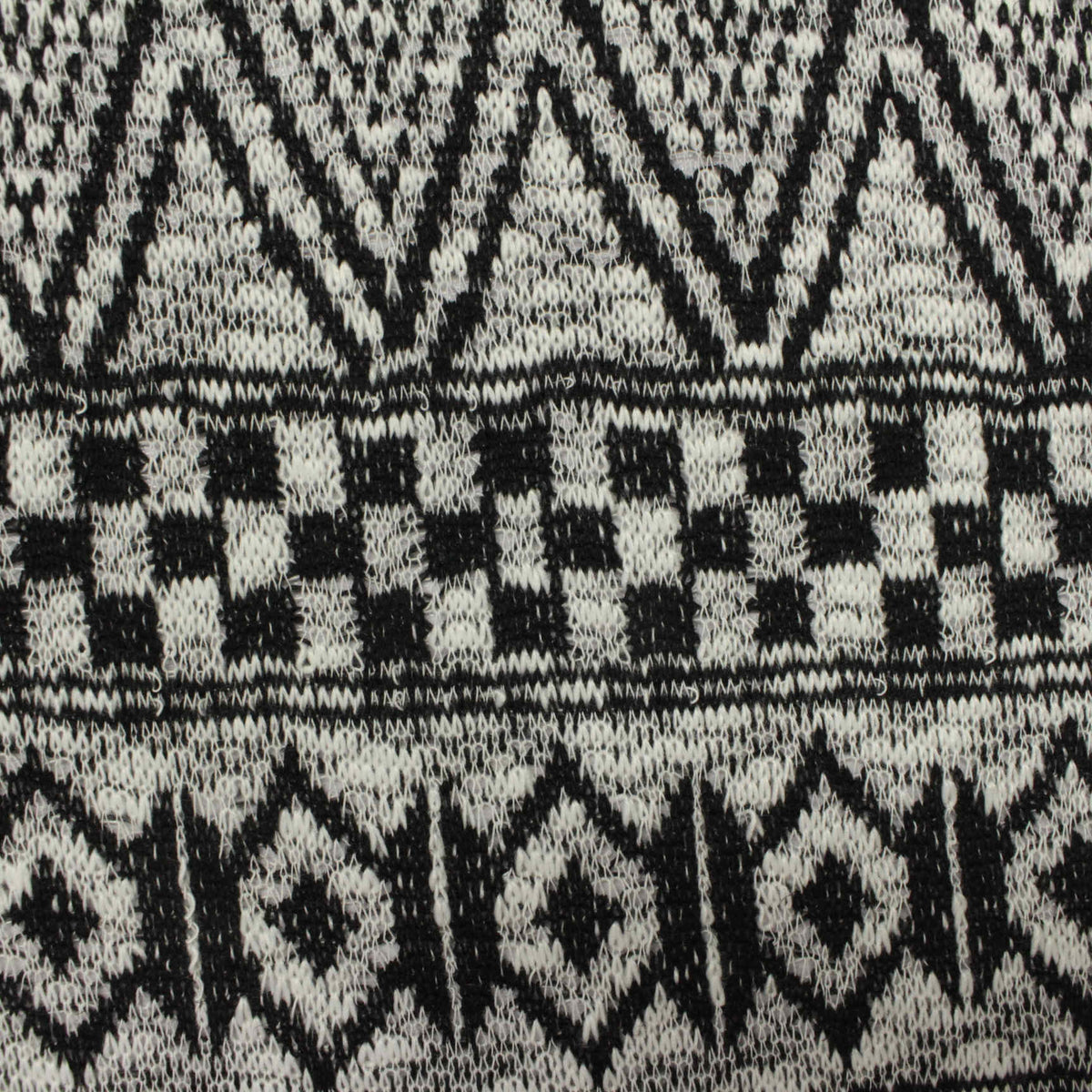 Black Geometric-Zigzag Jacquard, Polyester, 185 gsm