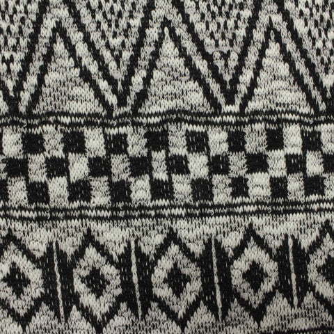 Black Geometric-Zigzag Jacquard, Polyester, 185 gsm