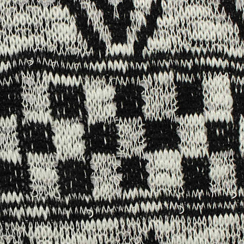Black Geometric-Zigzag Jacquard, Polyester, 185 gsm