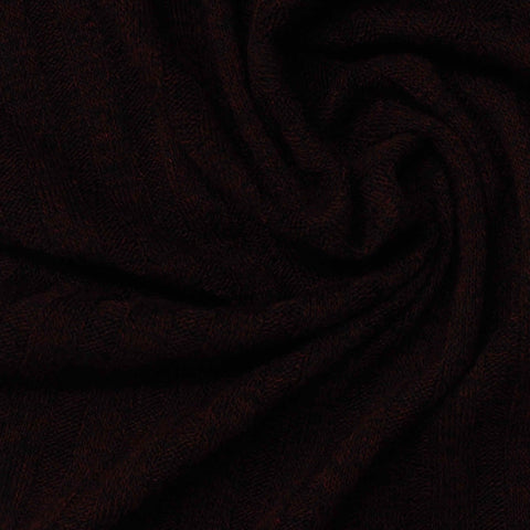 Dark Red Marl Rib Knit, 202 gsm