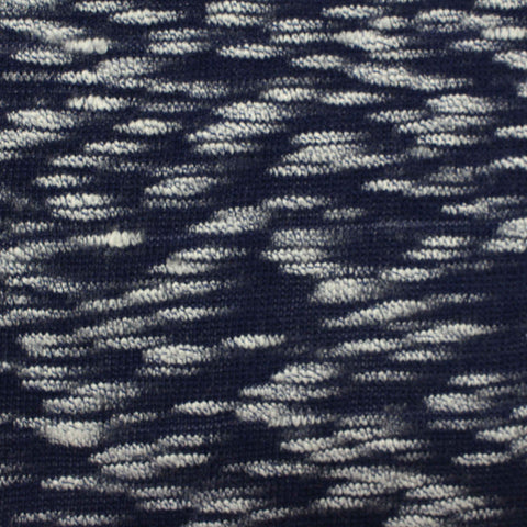 Navy Marl Chunky Knit, Poly-Viscose, 224 gsm