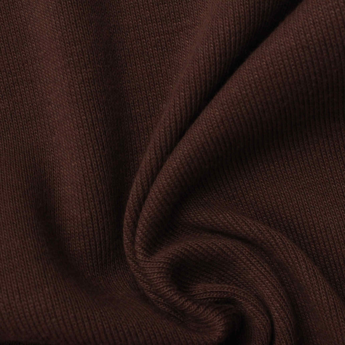 Polyester Viscose Stretch Rib Knit Fabric, 220 gsm, 150 cm — Brown