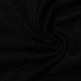 Polyester Stretch Chunky Knit Fabric, 215 gsm, 160 cm — Black